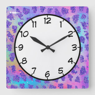 Reloj Cuadrado Impresión de animales coloridos