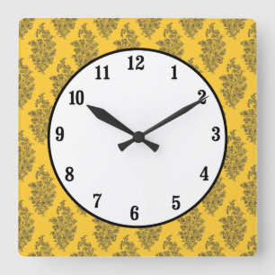 Reloj Cuadrado Impresión de bloques Boho India