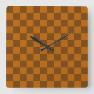Reloj Cuadrado Impresión de bloques de color beige marrón