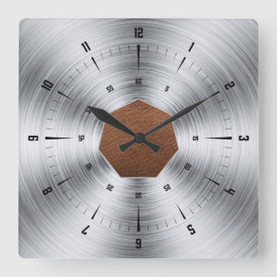 Reloj Cuadrado Impresión de cuero y acero