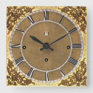 Reloj Cuadrado Impresión de la antigua 1685 Joseph Knibb
