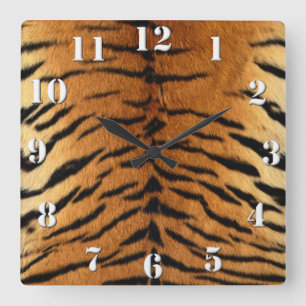 Reloj Cuadrado Impresión de la piel de la raya del tigre