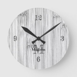 Reloj Cuadrado Impresión de madera de bambú gris de Guay Monogram
