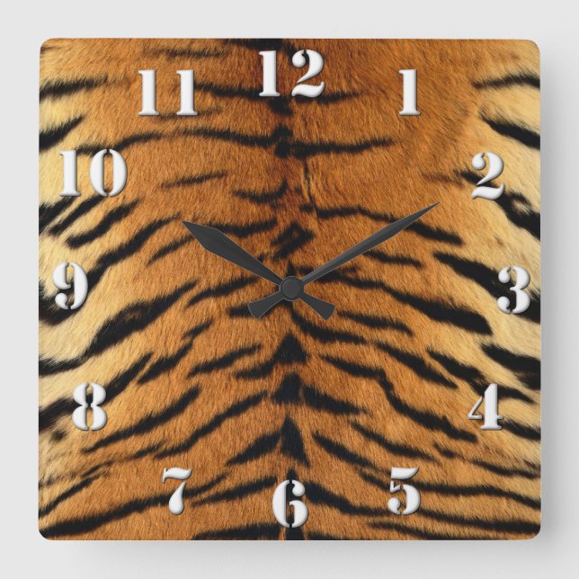 Reloj Cuadrado Impresión de tira de pepita (Anverso)