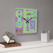 Impresión étnica de decoración floral morado verde