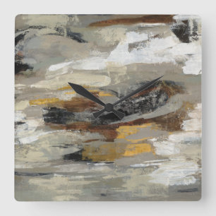 Reloj Cuadrado Impresión gris abstracta neutral el   Silvia