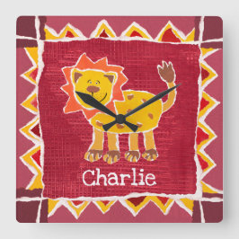 Reloj Cuadrado Impresión personalizada de la colección de leones