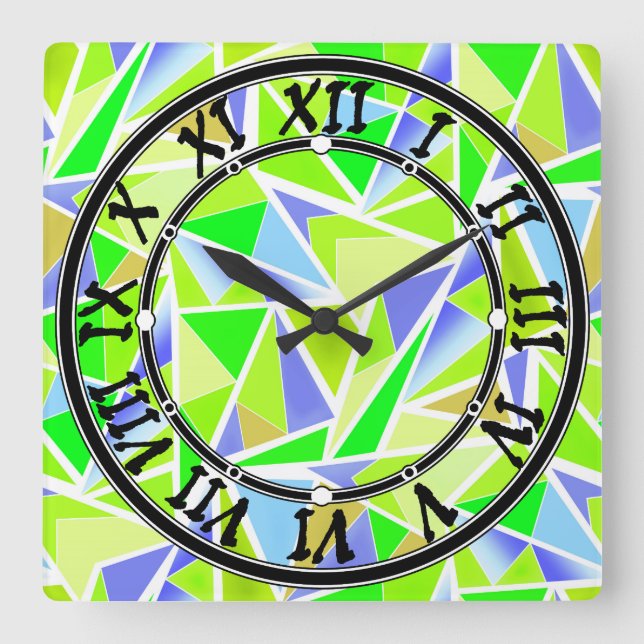 Reloj Cuadrado Impresionante forma abstracta y geométrica moderna (Anverso)