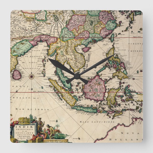 Reloj Cuadrado India y Ceilán a Australia (Anverso)