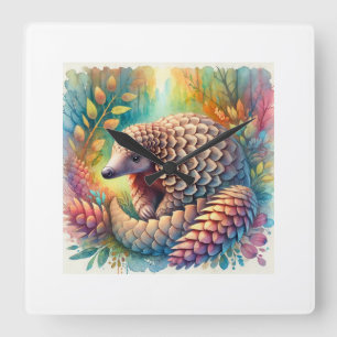 Reloj Cuadrado Indian Pangolin 170724AREF116 - Watercolor