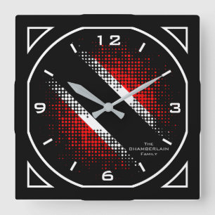 Reloj Cuadrado Indicador de patrón de punto geométrico de Trini