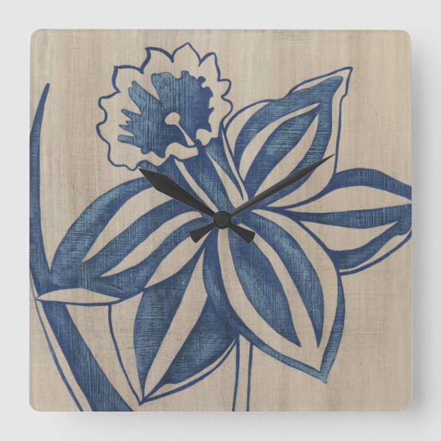 Reloj Cuadrado Indigo Daffodil (Anverso)