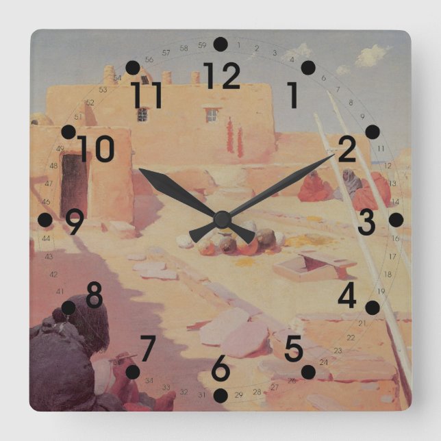 Reloj Cuadrado Indio americano (Anverso)