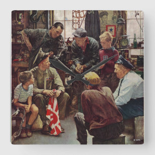 Reloj Cuadrado Infante de marina del regreso al hogar