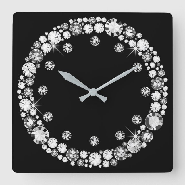 Reloj Cuadrado Infinidad de diamantes (Anverso)