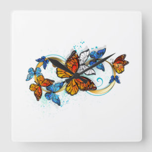 Reloj Cuadrado Infinidad de mariposas monarca