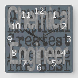 Reloj Cuadrado Ingeniero químico Extraordinaire