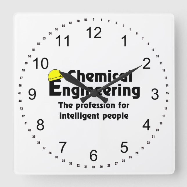 Reloj Cuadrado Ingeniero Químico Inteligente (Anverso)
