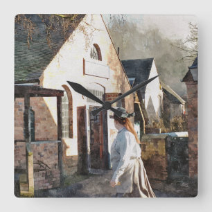 RELOJ CUADRADO INGLATERRA VICTORIANA