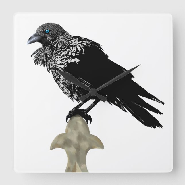 Reloj Cuadrado Inked Raven (Anverso)
