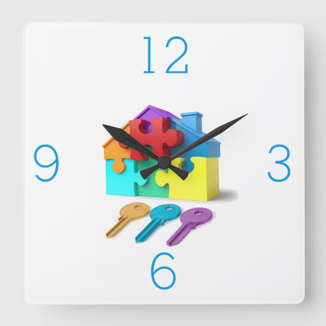 Reloj Cuadrado Inmobiliaria, Realtor, agente inmobiliario, New Ho (Anverso)