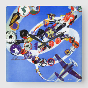 Reloj Cuadrado Insignias de la escuadrilla