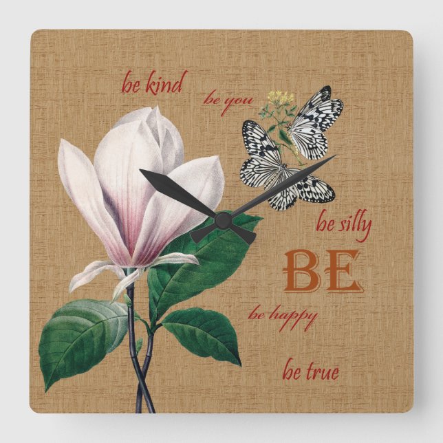 Reloj Cuadrado Inspirado sea usted (Anverso)