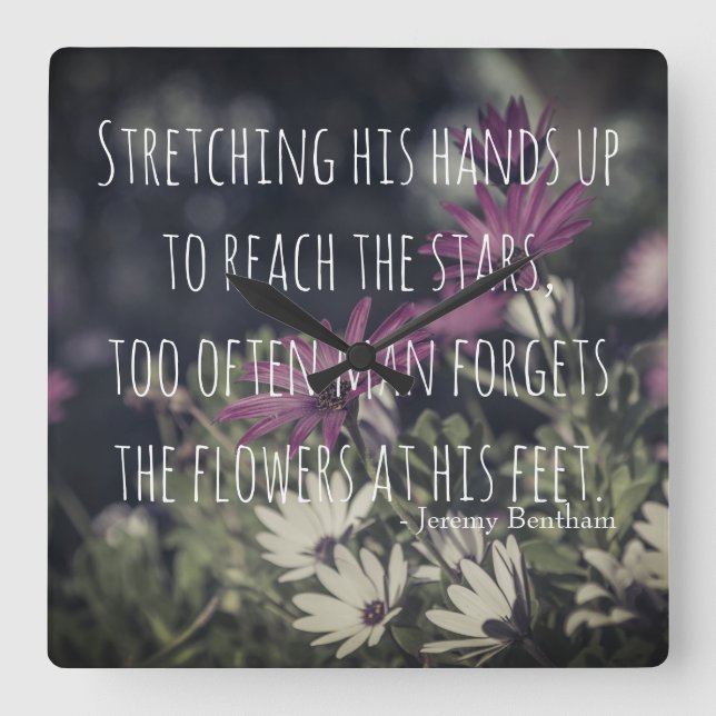 Reloj Cuadrado Inspiring Jeremy Bentham Quote (Anverso)