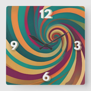 Reloj Cuadrado Instrucción de diseño de Swirl espiral de joyas ma