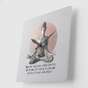 Reloj Cuadrado Instructor de Meditación de Yoga Reiki Master Lotu