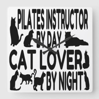 Reloj Cuadrado Instructor de pilates para el amante del gato