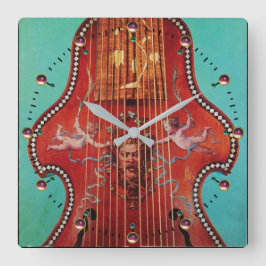 Reloj Cuadrado INSTRUMENTOS MUSICALES ANTIGUOS, LYRA DA GAMBA Mus