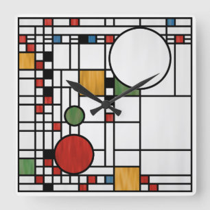 Reloj Cuadrado Interpretación Nº 5 del estilo escolar de Prairie