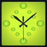 Reloj Cuadrado Inusual Pop Art Lime Suns Clock Green 4<br><div class="desc">Inusual Pop Art Lime Suns Clock Green 4 - CricketDiane Art and Design 2014</div>