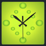 Reloj Cuadrado Inusual Pop Art Lime Suns Clock Green 4<br><div class="desc">Inusual Pop Art Lime Suns Clock Green 4 - CricketDiane Art and Design 2014</div>