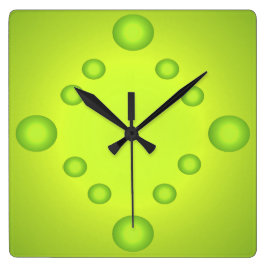 Reloj Cuadrado Inusual Pop Art Lime Suns Clock Green 4