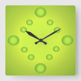 Reloj Cuadrado Inusual Pop Art Lime Suns Clock Green 4