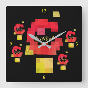 Reloj Cuadrado Invasores contra Tetris