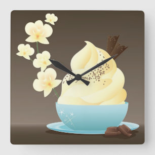Reloj Cuadrado Invitación del helado
