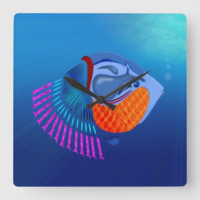 Reloj Cuadrado Ir Pescado (Anverso)