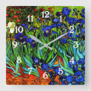 Reloj Cuadrado Irises de Vincent van Gogh