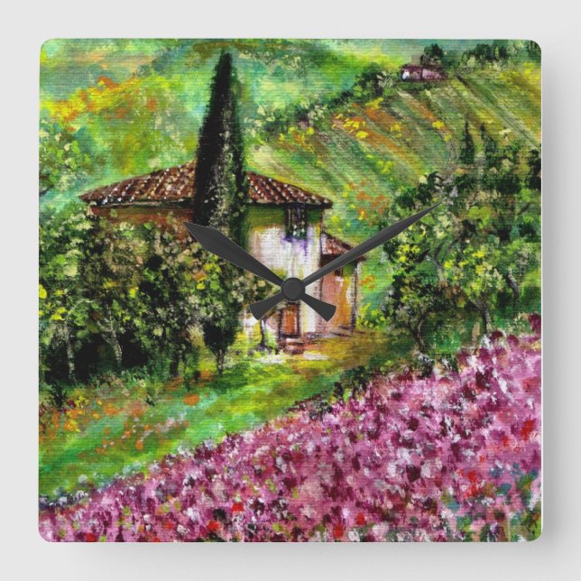 RELOJ CUADRADO IRISES IN TUSCANY (Anverso)
