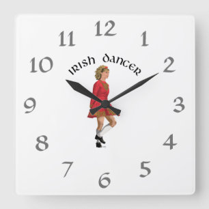 Reloj Cuadrado Irish Dancer Blonde in Red