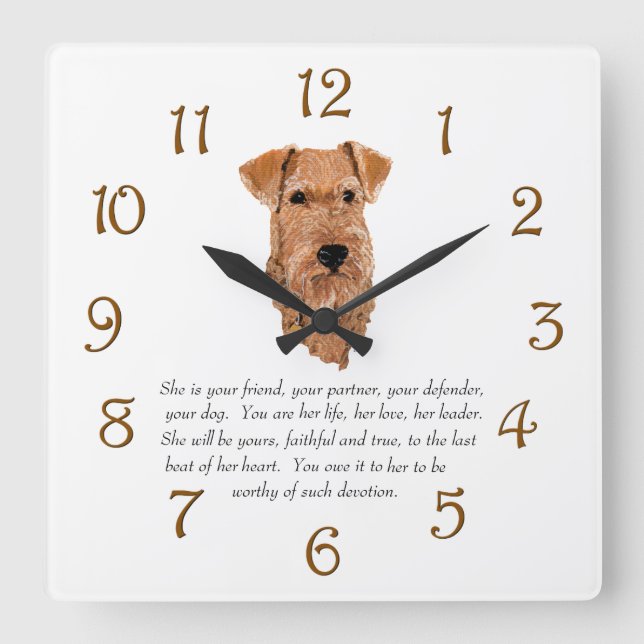 Reloj Cuadrado Irish Terrier Keepsake - mujer (Anverso)
