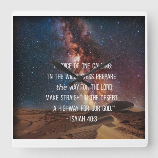 Reloj Cuadrado Isaiah Scripting Verse Clock (Anverso)