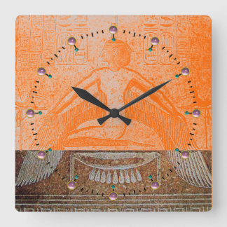 Reloj Cuadrado ISIS, Naranja marrón antiguo Sepia