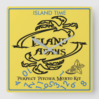 Reloj Cuadrado Isla Adam Island Time Wall Clock