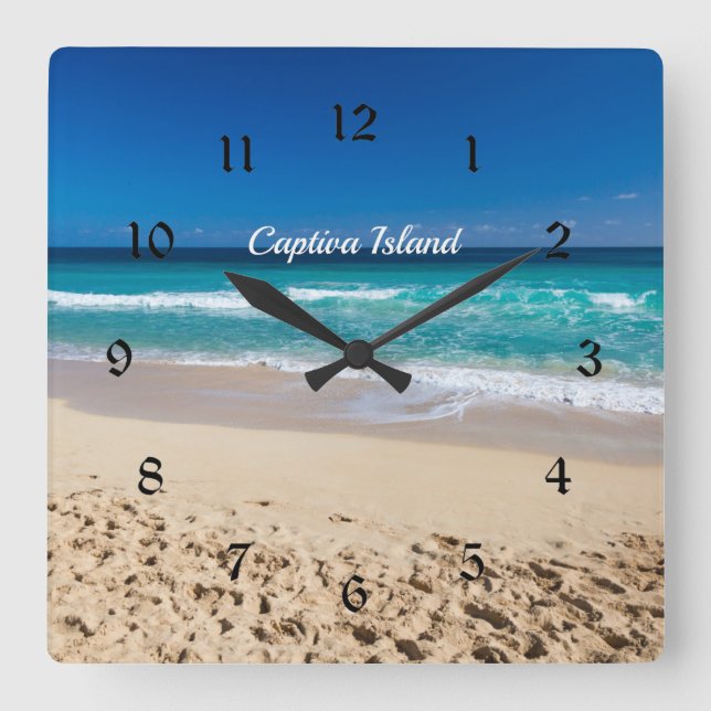 Reloj Cuadrado Isla Captiva, Florida (Anverso)