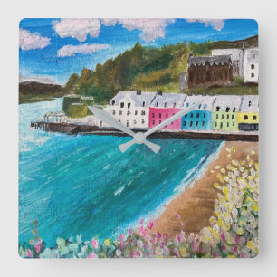 Reloj Cuadrado Isla Portree de Skye Escocia