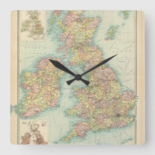 Reloj Cuadrado Islas británicas - políticas
